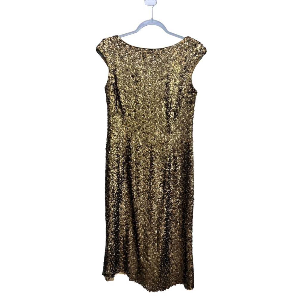 Frascara Desiner Sequined Party Formal Red Carpet Dress Made In Canada Sz 8 Gold